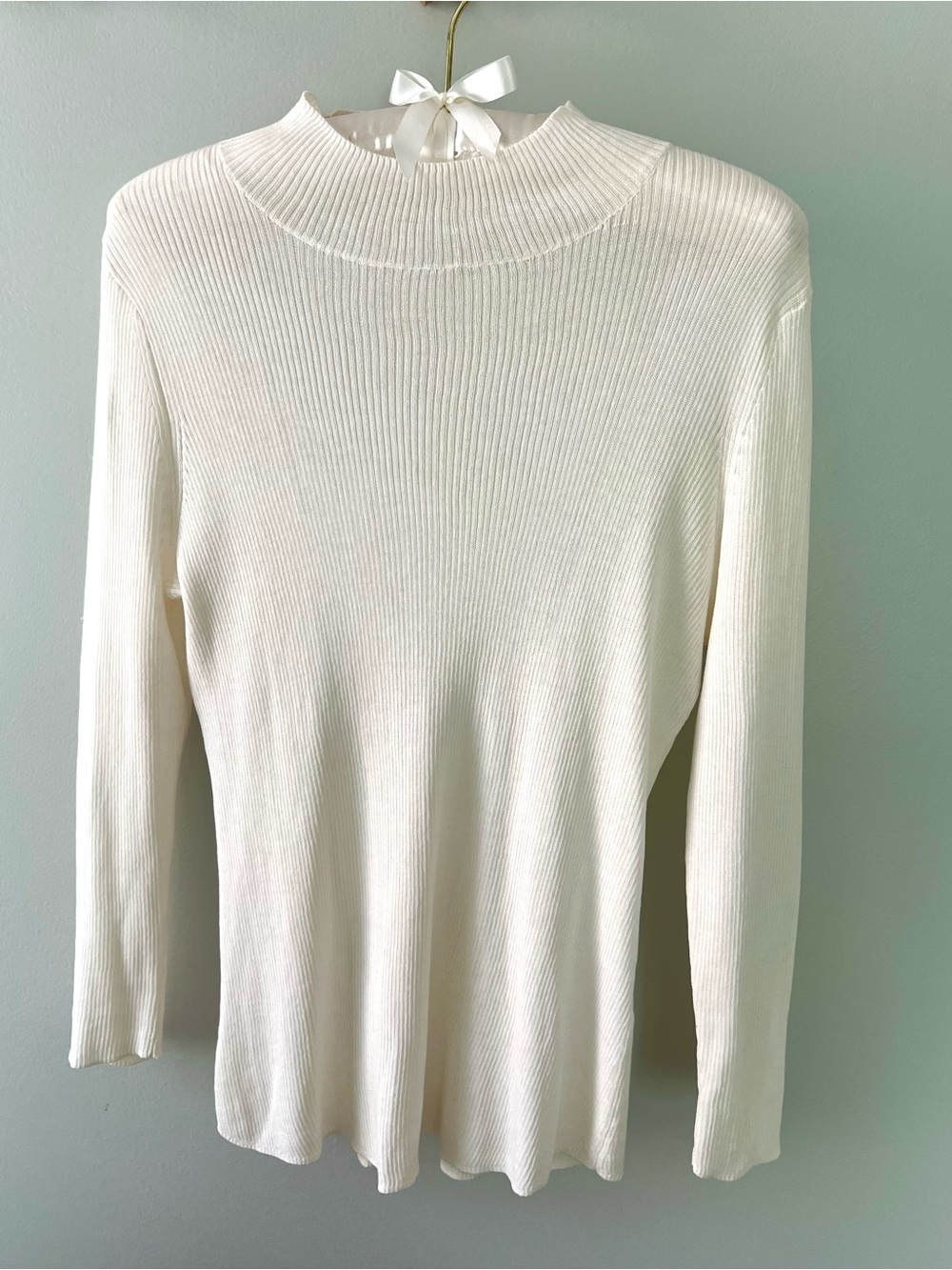 Ulla Johnson Ribbed Mock Neck Top - Cream